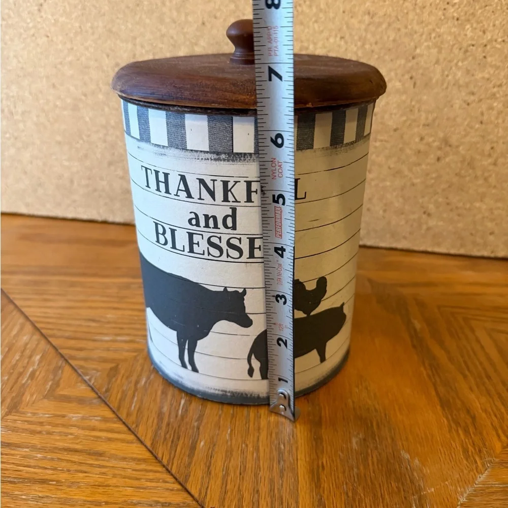 Thankful and Blessed Farmhouse Canister